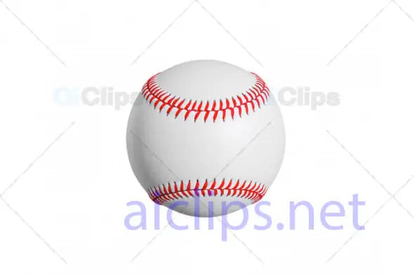 3D Baseball Model with Red Seam Detailing