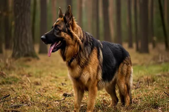 Majestic German Shepherd in Forest