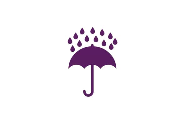 Purple Raindrop Umbrella Icon