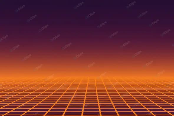 Retro Sunset Grid Horizon