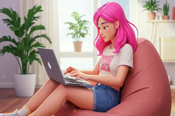 Vibrant Animated Remote Worker Video