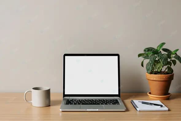 Minimalist Desk Setup with Laptop