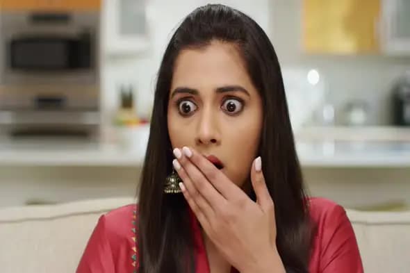 Shocked Expression in Kitchen