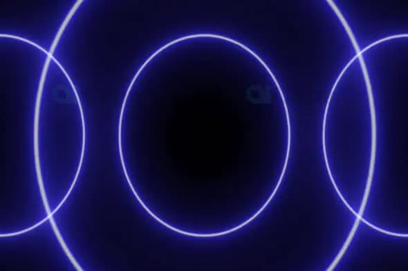 Neon Blue Circular Light Pattern