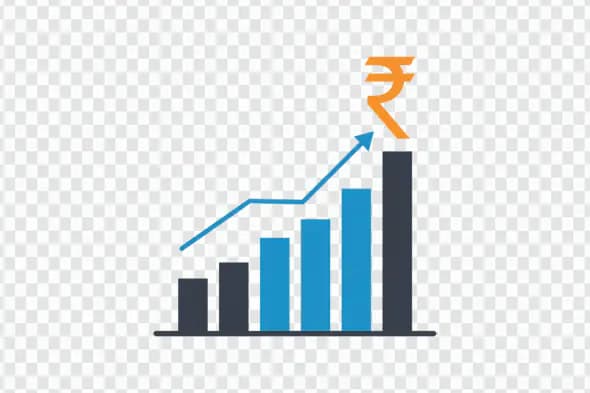 Indian Rupee Growth Chart Financial Graph PNG
