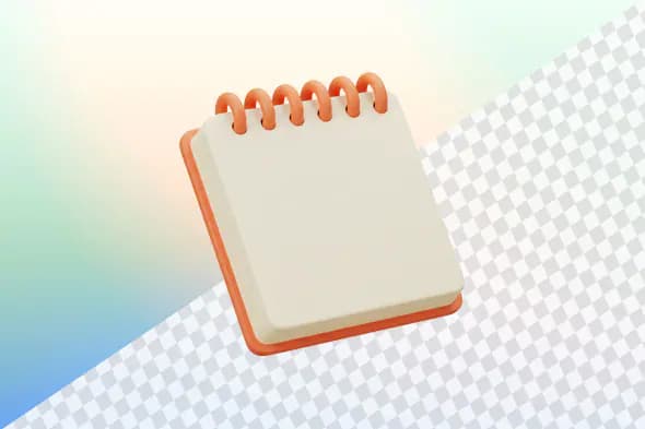 Minimalist spiral bound notepad with orange binding