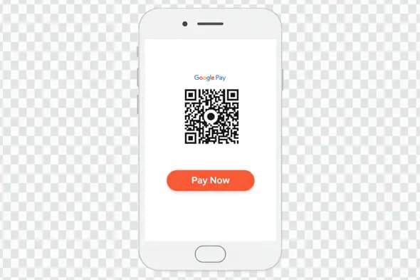 Google Pay QR Code Smartphone Screen PNG