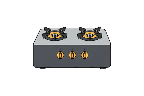 Dual Burner Gas Stove Vector