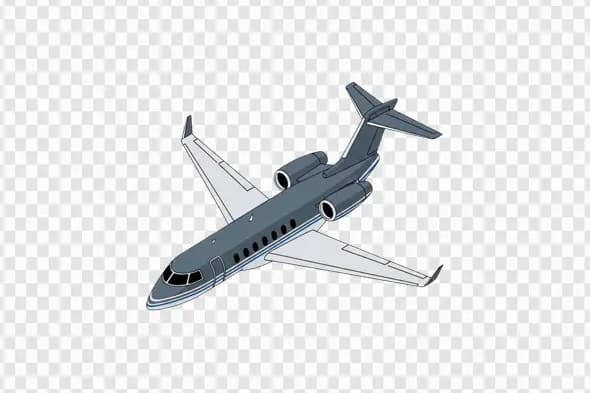 Modern Grey Private Jet Business Aviation PNG Clipart