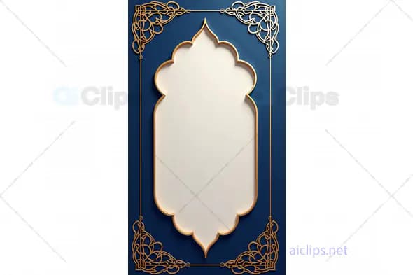 Elegant Ornate Gold Frame with Islamic-Inspired Motif