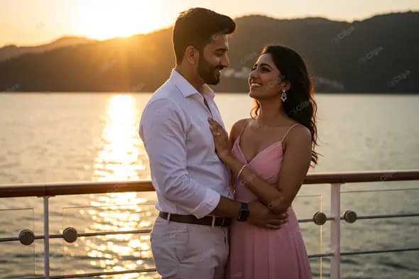 Romantic Sunset Cruise Embrace