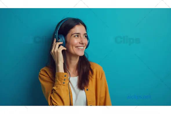 Smiling Woman with Headphones