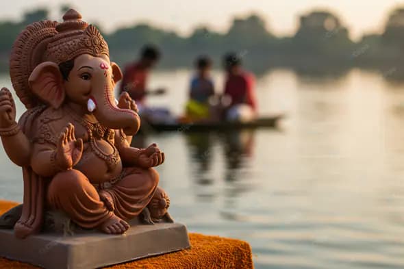 Ganesha's Riverside Farewell