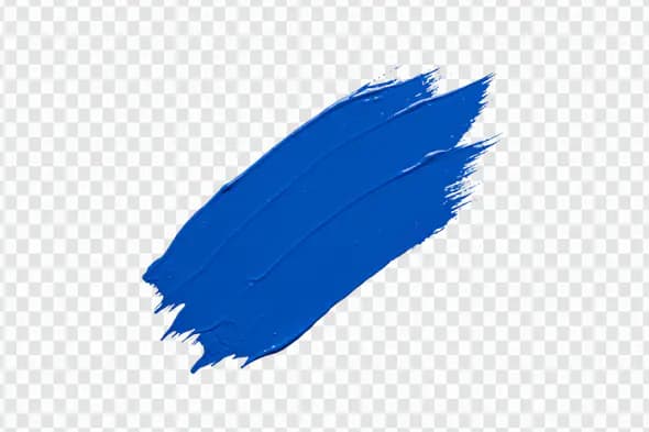 Vibrant Blue Paint Stroke Artistic Element PNG