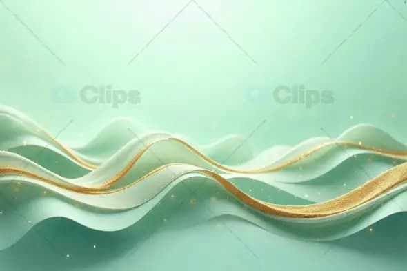 Elegant Flowing Pastel and Gold Ribbons on Soft Background