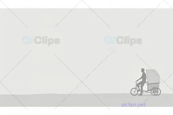Minimalist Rickshaw Silhouette - Grey Tones Illustration