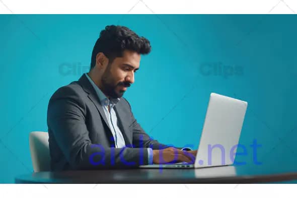 Businessman Working on Laptop