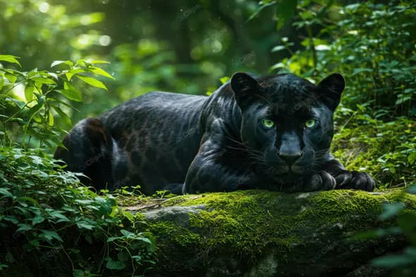 Majestic Panther in Lush Jungle