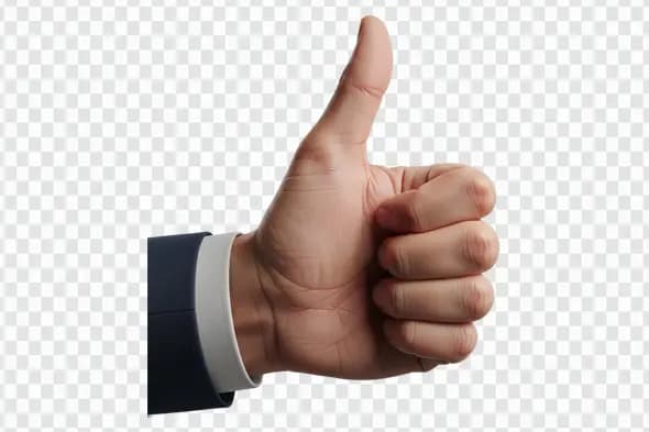 Professional Businessman Thumbs Up Hand Gesture PNG Clipart