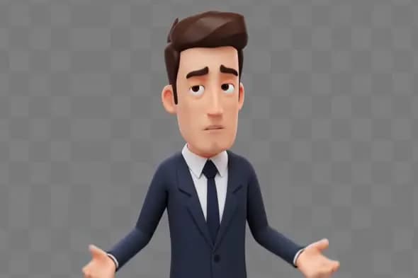 Bewildered Animated Businessman