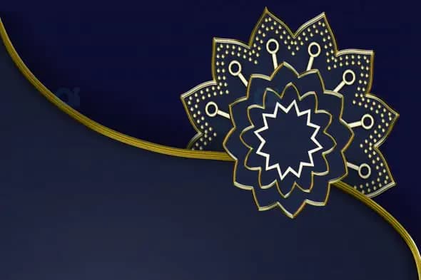 Elegant Blue and Gold Mandala Background
