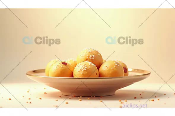 Delicious Indian Sweets (Laddus) on a Plate