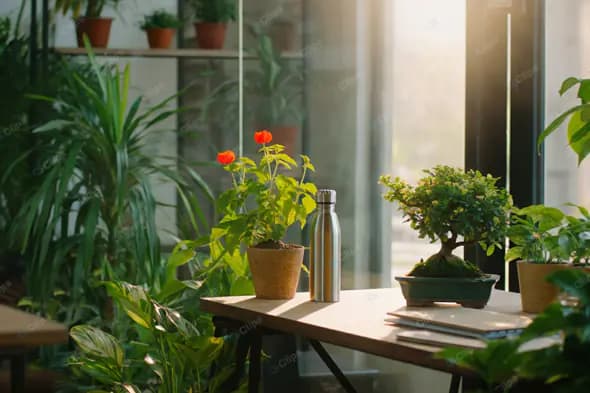 Sunlit Indoor Plant Sanctuary