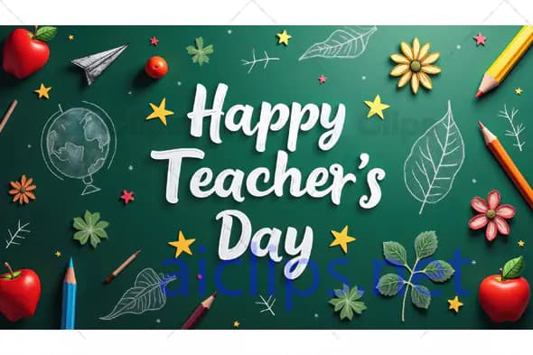 Happy Teacher's Day Chalkboard Design