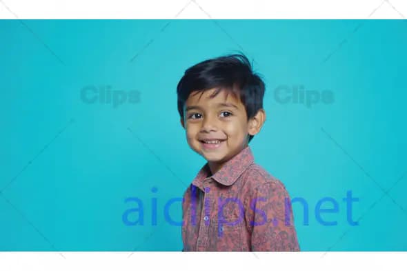 Smiling Boy with Blue Background