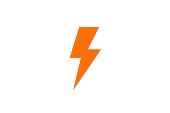 Vibrant Orange Lightning Bolt Icon