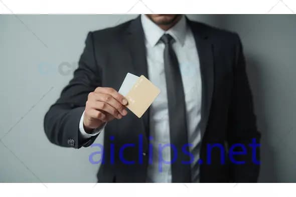 Businessman Holding Credit Cards