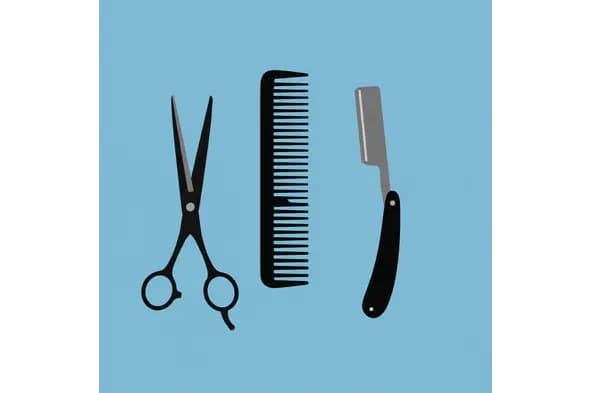 Barber Tools Silhouette Set