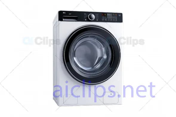 3D Modern Front-Load Washing Machine with Digital Control Panel