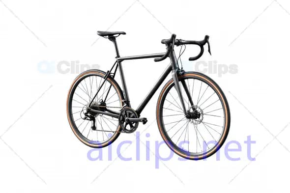 3D Black Road Bike Model with Drop Handlebars
