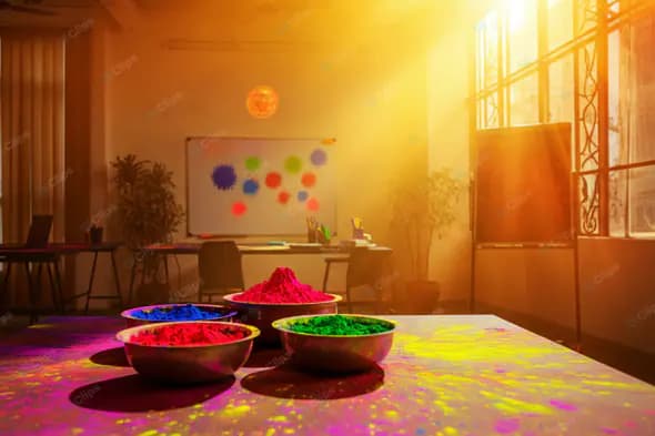 Vibrant Holi Color Festival Setup