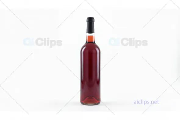 Red Wine Bottle on White Background