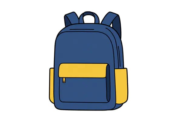 Navy and Yellow Backpack Vector