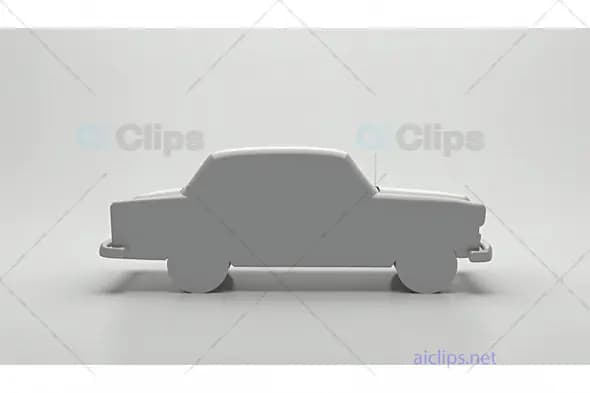 Modern Minimalistic Car Silhouette in White
