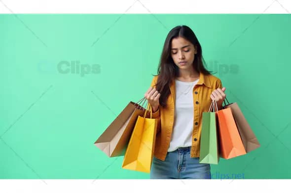 Fashionable Woman with Shopping Bags