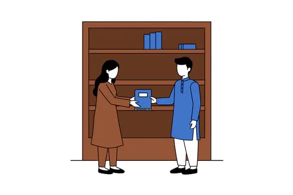 Bookstore Exchange Vector Graphic