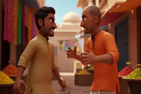 Animated Indian Market Conversation