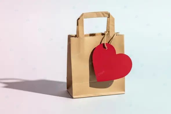 Minimalist Gift Bag with Love Tag