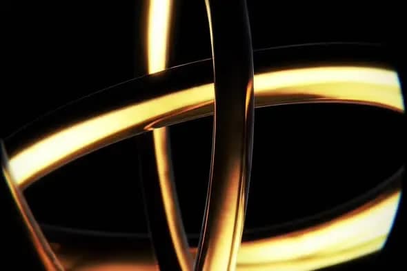 Elegant Golden Light Curves on Black Background
