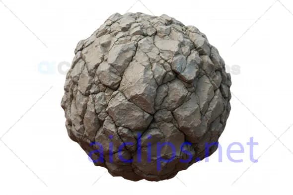 3D Realistic Cracked Rock Texture Sphere