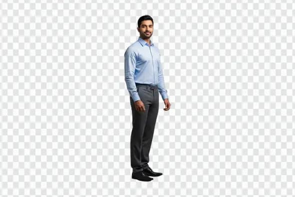 Confident Indian Man in Formal Attire Standing PNG