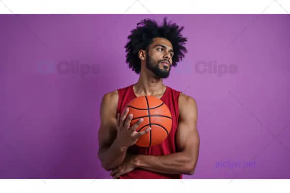 Basketball Player Holding Ball