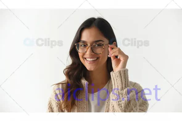 Smiling Woman Wearing Glasses