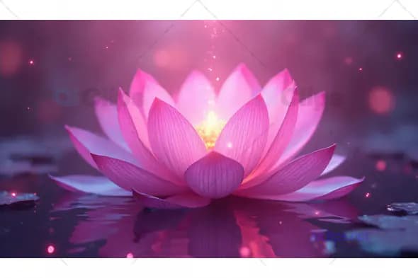 Pink Lotus Flower with Magical Glow