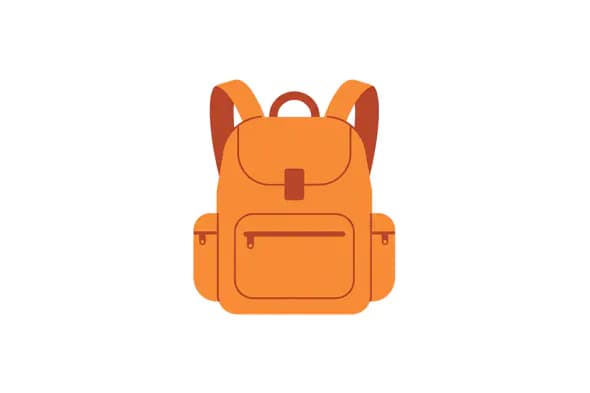 Vibrant Orange Backpack Icon