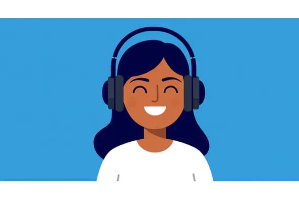 Joyful Audio Listener Vector